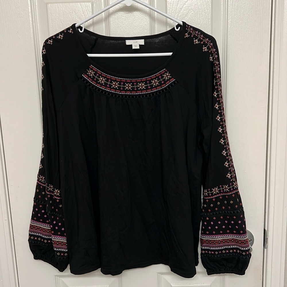 Black Embroidered Top